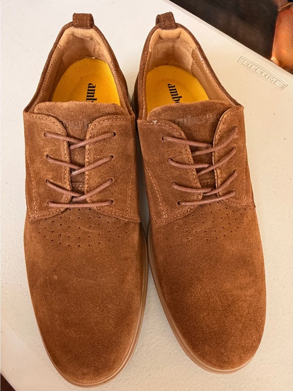 Amberjack The Original Grizzly Men’s Suede Derby Lace-up Round Toe Brown 11